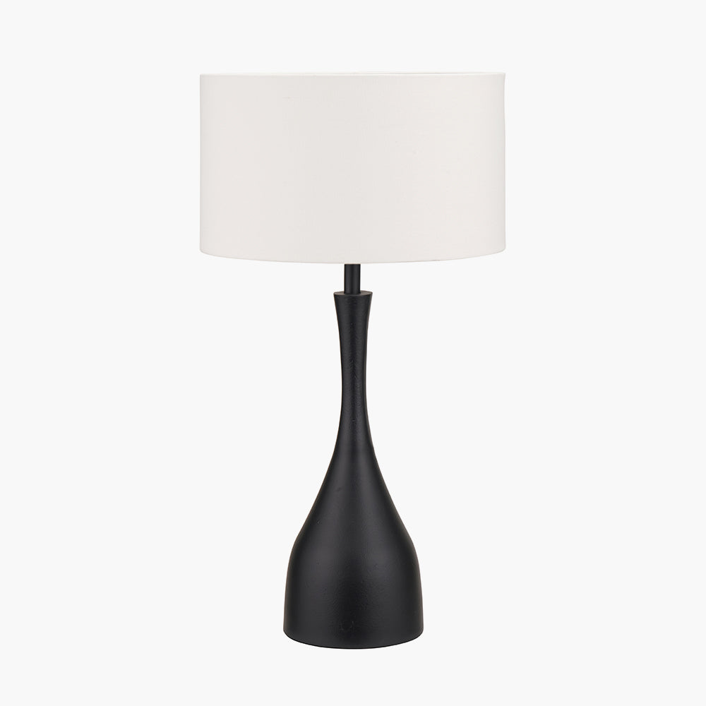 Llora Matt Black Metal Curved Table Lamp - Base Only